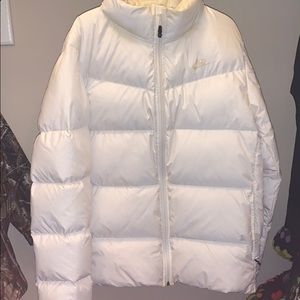 White nike puffer jacket
